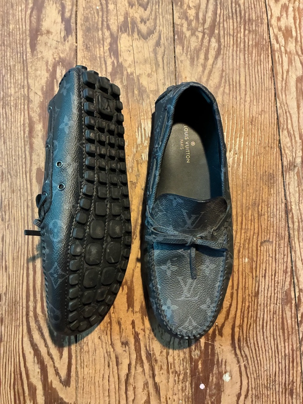 Louis Vuitton Black Monogram Canvas Driving Loafers
